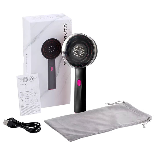 Electric Vibration Massage Comb with Hair Growth Oil Red Light Laser Therapy Scalp Liquid Applicator Brush Hair Follicle Comb